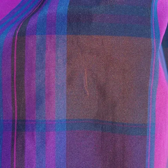 Plaid purple long sleeve Button front dress - Picture 2 of 11